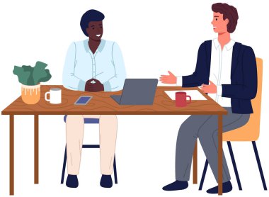 Ofis çalışanları. İş arkadaşları. Meslektaşlar proje takım çalışmasını tartışırlar. Ofis çalışanları iş ve iletişim