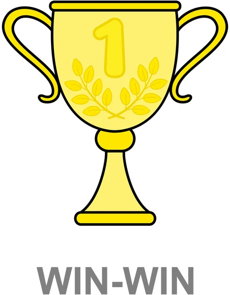 Winner trophy cup linear icon. First place prize, competition champion award, winning prize — Stock Vector