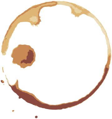 Kahve ya da çay lekesi, fincanlar, bardaklar ve damlalar. Menü, bar, kafe ve restoran için yüksek kalite soyut şekil. Mürekkep, boya ya da diğer sıvı bardak lekeleri. İçkili vektör illüstrasyonlu kupadan iz