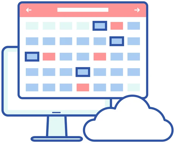 Program Planowania Zarządzania Czasem Programowanie Aplikacji Ikony Pamięci Masowej Chmurze — Wektor stockowy