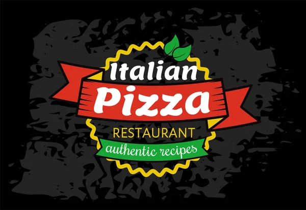 Pizza Logo Template Emblem Cafe Restaurant Food Delivery Service Italian — Stock Vector