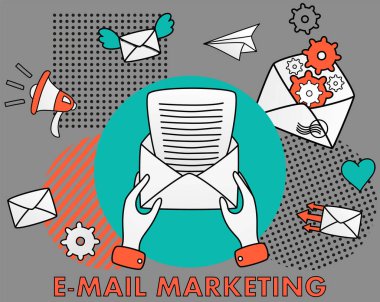 Abonelere ve takipçilere e-posta yolluyorum. Yeni insanların ilgisi ve online promosyon konsepti. Sosyal medyada reklamcılık ve promosyon. İnternet üzerinden e-posta pazarlama, fikir ve çözümleri paylaşma