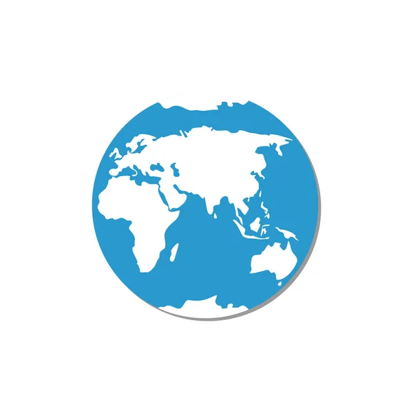 Векторная Иллюстрация Круглого Глобуса Силуэт Земли Изолирован Белом Картографическая Карта — стоковый вектор