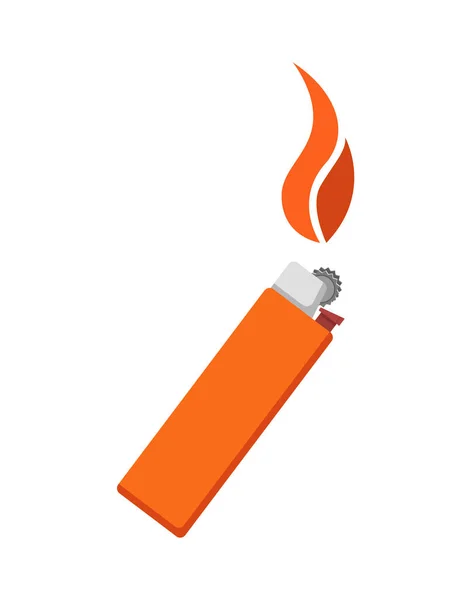 Vypalování Ikony Světlejší Vektor Ilustrace Izolované Bílém Nástroj Zapálení Ohně — Stockový vektor