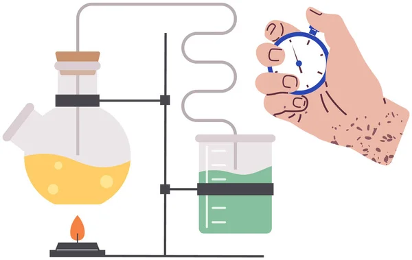 Sprzęt Laboratoryjny Naukowy Biotechnologiczny Chemiczny Idea Edukacji Botaniki Mikrobiologii Badania — Wektor stockowy