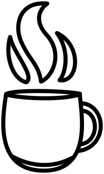 Ikonensilhouette Der Kaffeetasse Auf Weißem Hintergrund Vektorillustration Des Kaffeegetränks Tasse — Stockvektor