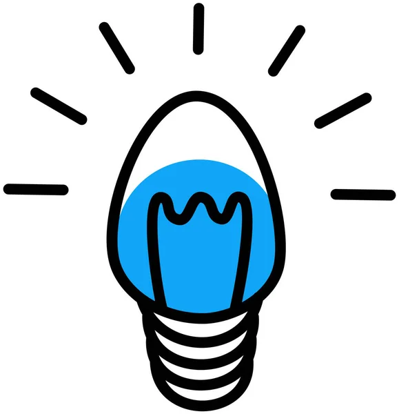 电灯泡 白色背景隔离的灯具 新观念的象征 创造性的计划 商业理念 头脑风暴 寻找解决方案的灯泡单线艺术图标 — 图库矢量图片