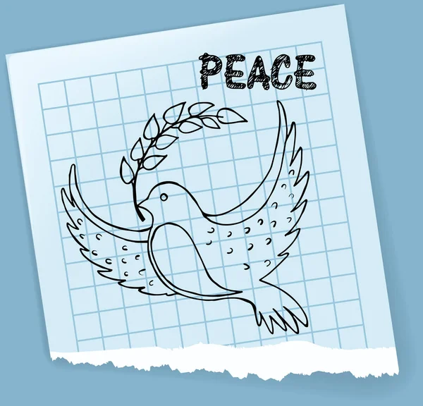 Dove Peace Symbol Piece Paper Care Calm Concept Sign Christian — Stock Vector