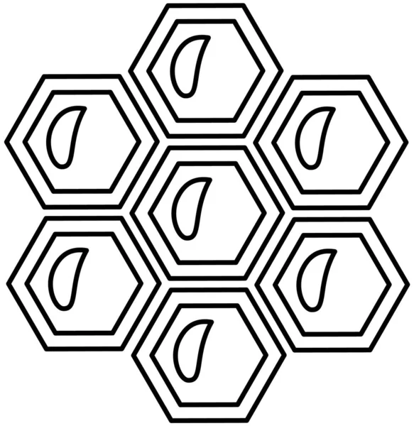 Bâtiments Cire Pour Stocker Miel Cellules Organiques Isolées Sur Fond — Image vectorielle