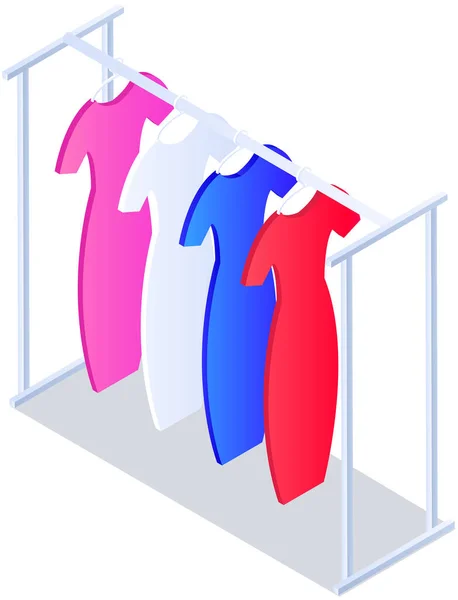 Hanger Home Boutique Interior Colored Pants Jeans Hangers Fitting Room — Stockvektor