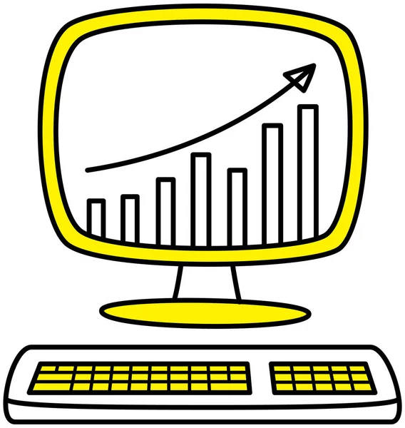 Finanzbuchführungsbericht Auf Monitor Arbeit Mit Geschäftsprozessdiagramm Datenanalyse Konzept Audit Projektmanagement — Stockvektor