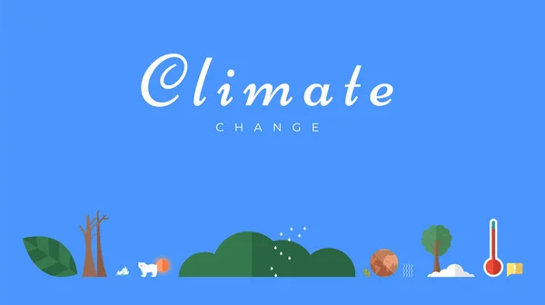 Climate Change Vector Banner Template North Pole Melting Glaciers Polar — Stockvektor