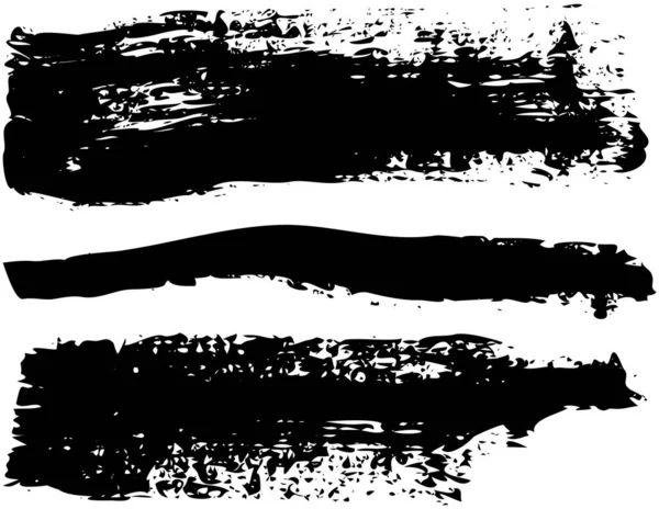 Набір Різних Абстрактних Фігур Мазків Відбитків Чорні Елементи Дизайну Ізольовані — стоковий вектор