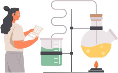 Bilimadamı araştırmacı, laboratuvar analizini mataradaki malzeme sıvısıyla yapıyor. Kimya bilimi oku. Biyolog, bilimsel deney yapan laboratuvar asistanı, reaksiyonlu kimyasal araştırma.