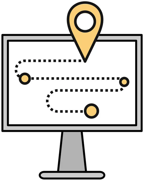 Computerprogramma Voor Navigatie Plattegrond Van Het Terrein Met Markeringen Digitaal — Stockvector