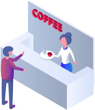 Kafede kahve fincanı olan biri. Genç adam çay alır, modern kafeteryadaki masada dinlenir. Kahve dükkanında dinlenen insanlar. Şehir içinde bir kafede. Garson kafe ziyaretçisine kahvaltı getirmiş.