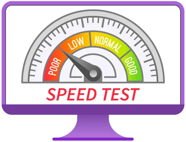 Speed Test Application Website Loading Speed Optimization Server Testing Web — Stock Vector