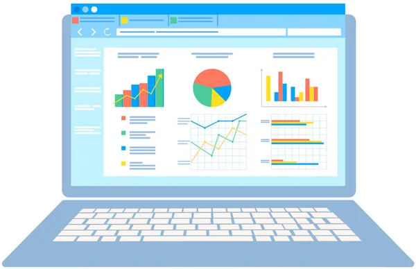 Koncept Statistiky Pro Analýzu Dat Strategie Rozvoj Obchodu Výsledky Statistického — Stockový vektor