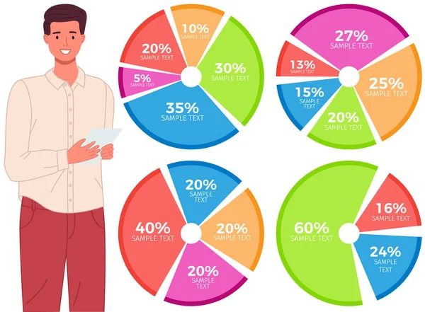 Informations Analytiques Statistiques Développement Mesure Analyse Web Technologie Essai Produits — Image vectorielle