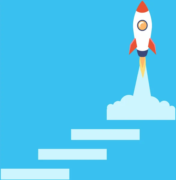 Rocket Startup Symbol Start Project Launch New Plan Work Innovative — Vector de stock