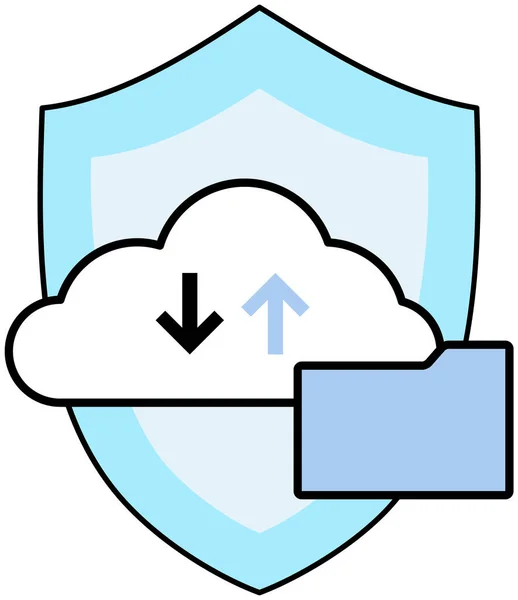 Koncepcja Usługi Przechowywania Serwera Chmurze Połączeniem Internetowym Sieci Danych Ochrona — Wektor stockowy