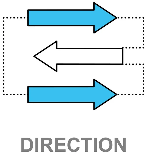 Concepto Flecha Dirección Tres Flechas Izquierdas Derechas Recepción Datos Envío — Vector de stock