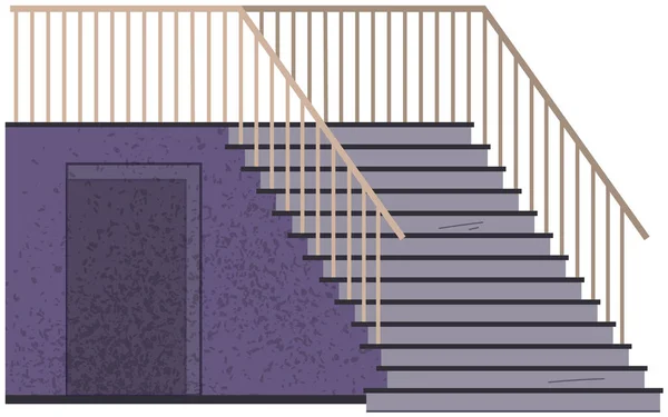 Interior Design Scene Stairs Door Staircase Entrance House Corridor Hall — Stok Vektör
