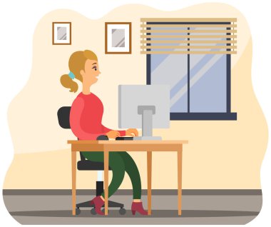 Ofis masasında çalışan iş kadını takım elbiseli bir girişimci. Dizüstü bilgisayarlı bir kadın internette sörf yapıyor. Yönetici bilgisayar kullanıyor, modern teknoloji iş için. Katip, işyerinde ofis çalışanı.