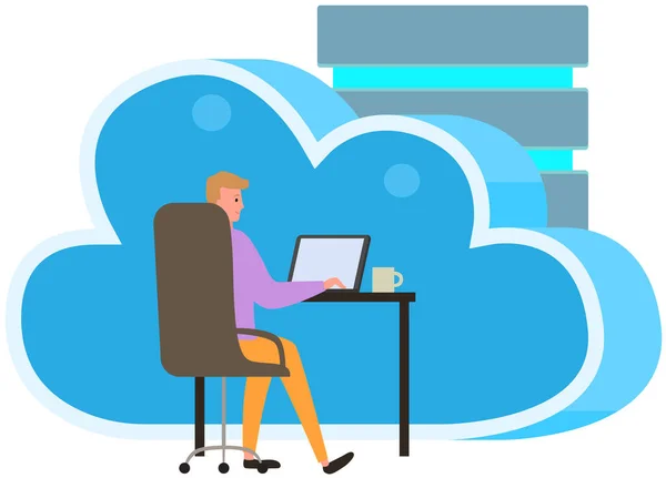 Business Technology Storage Cloud Server Service Concept Data Network Web — Stockový vektor