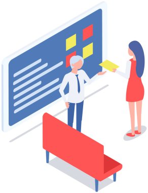 Ofis personeli, iş ve iletişim. Kafa ve astlar. Çeşitli işçiler, menajerler. Farklı seviyelerdeki üst düzey yöneticiler. Ofis çalışanları. İş arkadaşları. Meslektaşlar proje takım çalışmasını tartıştılar