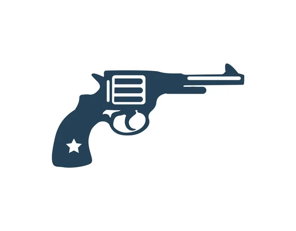 Gun Monochrome Icon Weapon Metal Tube Which Bullets Propelled Revolver — Vetor de Stock