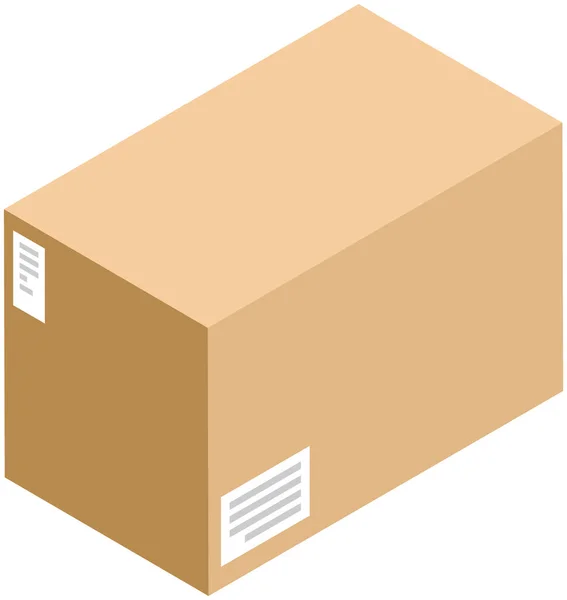 Closed Cardboard Box Mail Container Brown Recycling Cardboard Delivery Box — Image vectorielle