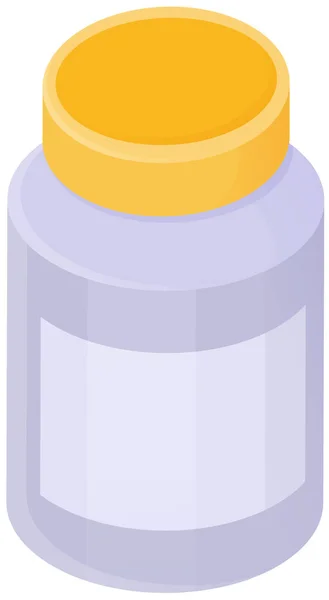 White Plastic Vitamin Pill Jar Supplement Bottle Liquid Blank Package — Stockvector