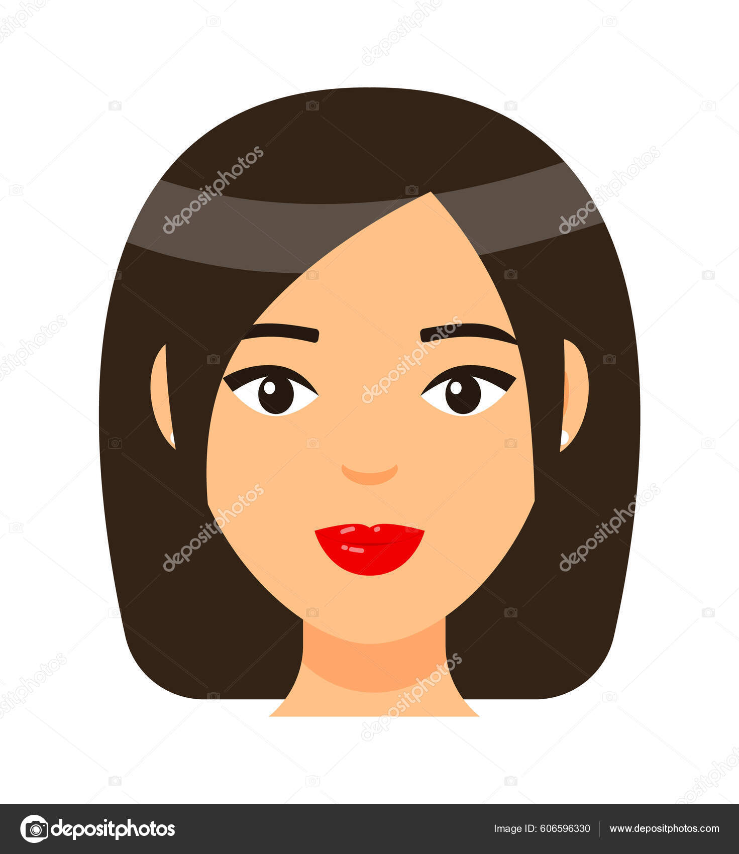 Personaje Dibujos Animados Vectorial Concepto Avatar Mujer Joven Cabello  Castaño vector, gráfico vectorial © robuart imagen #606596330