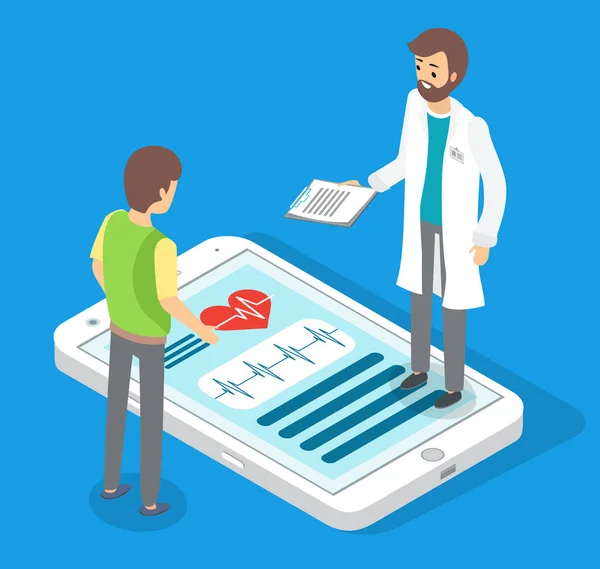 Health and medical consultation application. Online medical consultation with doctor and medical workers, healthcare and modern technology concept. Patient consults a doctor using a mobile app