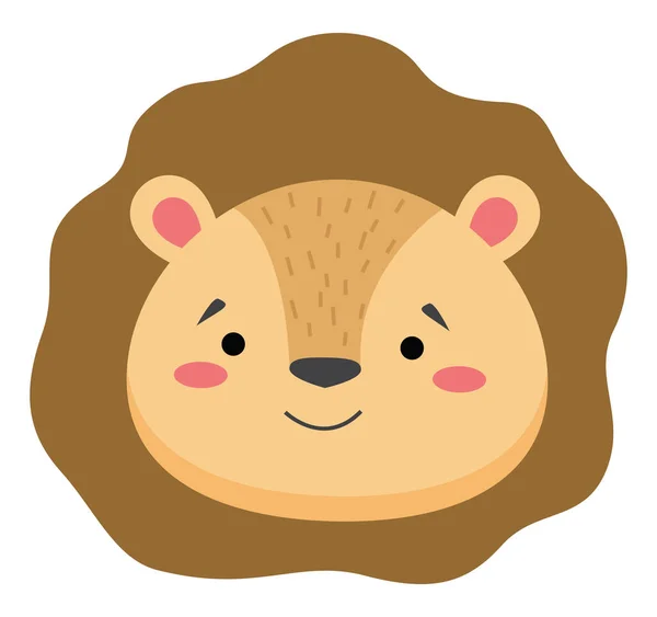 Cara León Lindo Emoticono Emoji Expresión Ilustración Sonrisa Personaje Animal — Archivo Imágenes Vectoriales