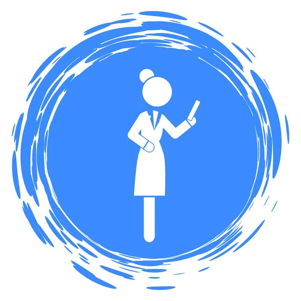 Femme Affaires Tenant Téléphone Utilisant Smartphone Regardant Écran Avatar Timbre — Image vectorielle