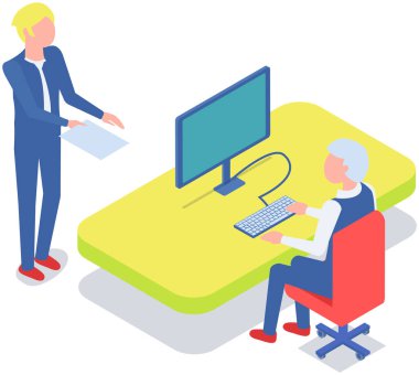 Ofis personeli, iş ve iletişim. Kafa ve astlar. Çeşitli işçiler, menajerler. Farklı seviyelerdeki üst düzey yöneticiler. Ofis çalışanları. İş arkadaşları. Meslektaşlar proje takım çalışmasını tartıştılar