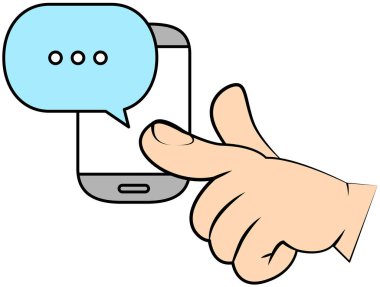 Cep telefonu sohbet mesaj bildirimleri, SMS iletişimi izole, parmak, akıllı telefon ve sohbet baloncuk konuşmaları, online konuşma, konuşma, konuşma, diyalog