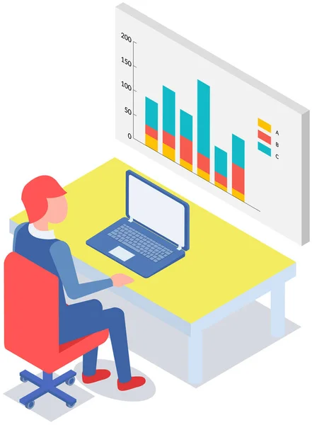 Statistiche Analitiche Dell Informazione Dello Sviluppo Misura Analisi Web Tecnologia — Vettoriale Stock