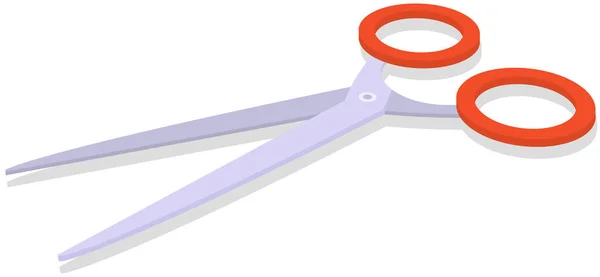 Scissors Tool Made Blades Plastic Handles Equipment Creativity Cutting Materials — Stock Vector