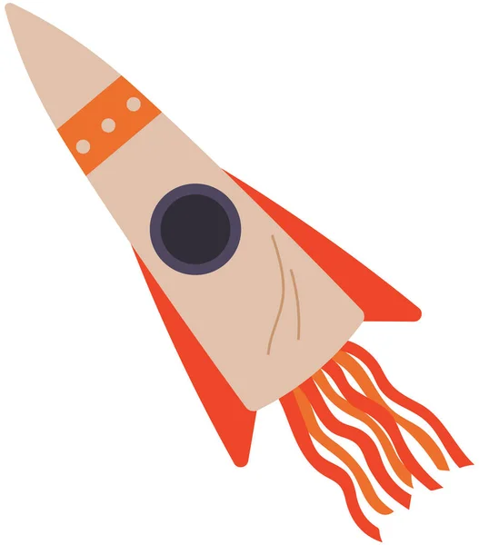 Rocket Launch Vector Illustration Cute Astronomical Shape Cosmic Design Element — Stok Vektör