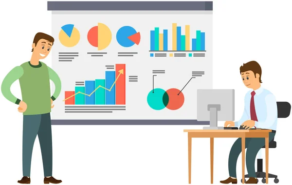 Estadísticas Información Desarrollo Analítico Medida Análisis Web Tecnología Prueba Productos — Archivo Imágenes Vectoriales