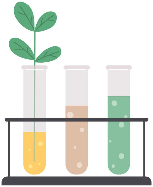 Tubes Avec Pousses Sur Support Spécial Tube Essai Liquide Laboratoire — Image vectorielle