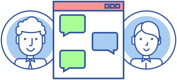 App Voor Online Chatten Programma Sociaal Netwerk Voor Virtuele Communicatie — Stockvector