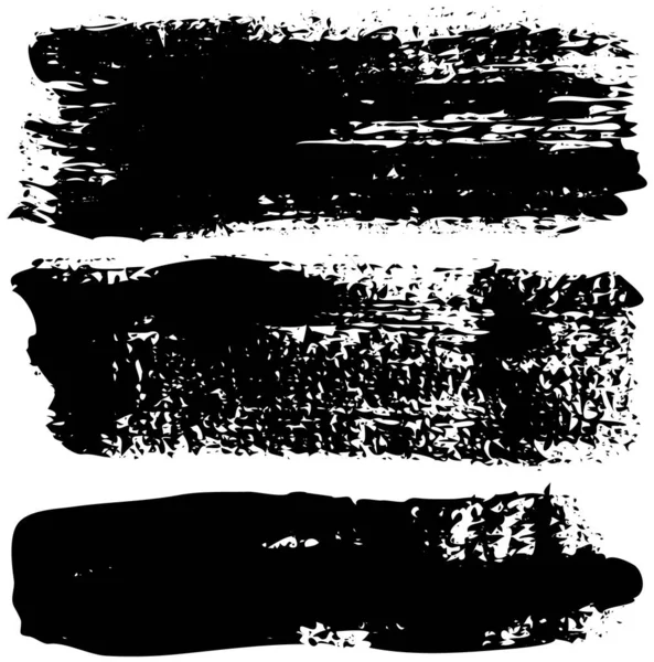 Set Different Abstract Shapes Smears Prints Black Design Elements Isolated — Vettoriale Stock
