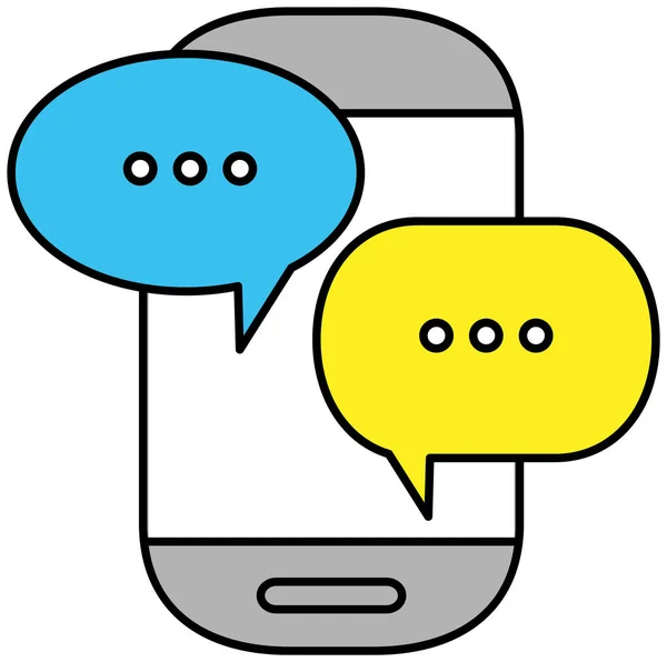 Mobiele Telefoon Chat Bericht Meldingen Vector Illustratie Sms Communicatie Geïsoleerd — Stockvector
