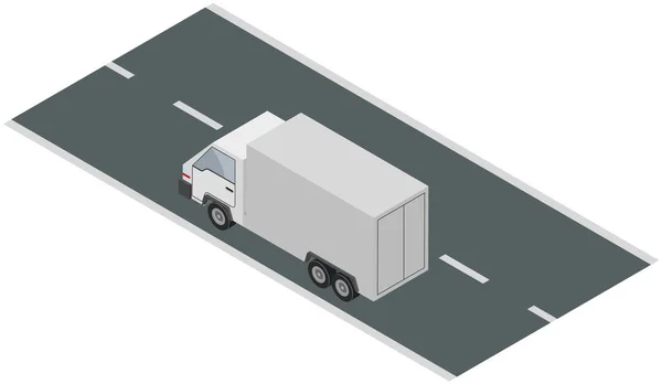 Ciężarówka Samochód Dostawczy Drodze Miejskiej Dostawa Logistyka Wagon Przyczepą Transportu — Wektor stockowy