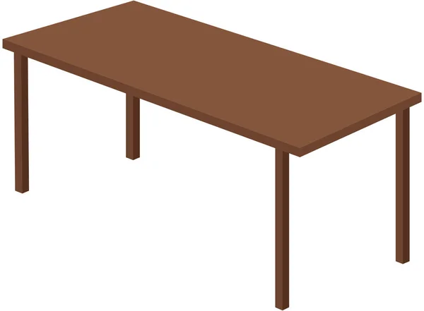 Rechteckiger Tisch Wohnzimmerform Langer Niedriger Tisch Aus Holzmaterial Vektorillustration Isoliert — Stockvektor