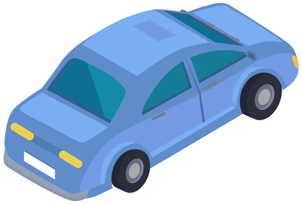 Coche Familiar Azul Para Conducir Por Carretera Transporte Para Viajes — Vector de stock